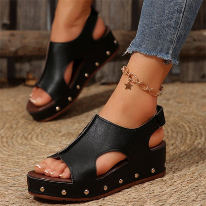 Chic Platform Peep Toe Sandals by Greta 
