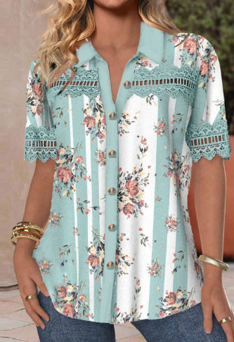 Chic Lace Digital Print Cardigan by Greta 