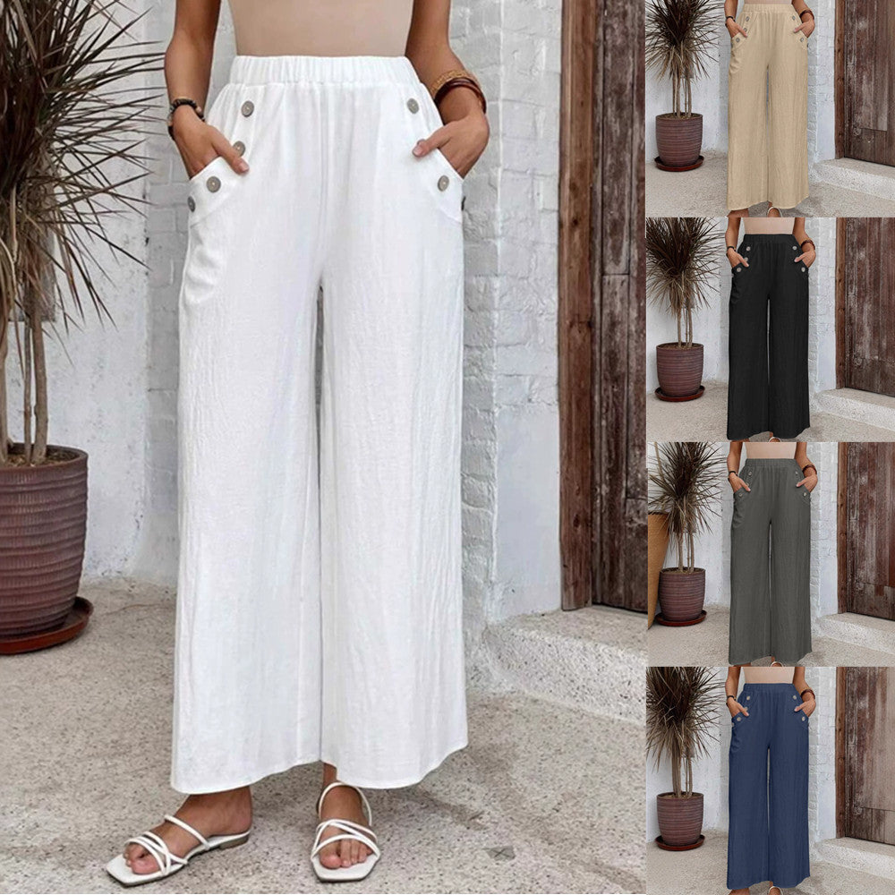 Relaxed High Waist Wide-Leg Pants by Greta 