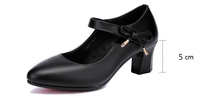 Chic Mid-Heel Buckle Pumps by Greta 