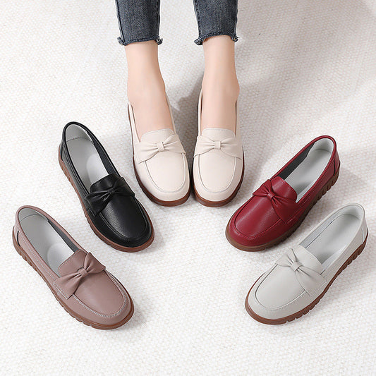 Elegant Comfort Greta  Flat Leather Loafers