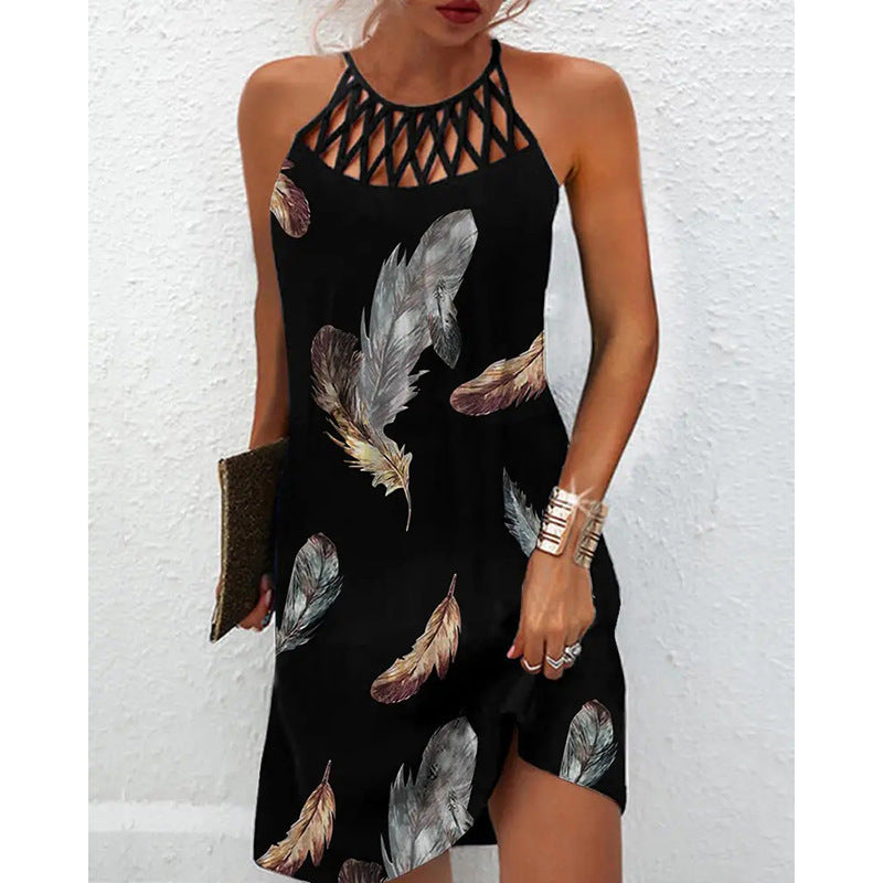 Chic Print Halterneck Dress by Greta 