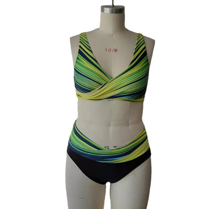 Vibrant Striped High Waist Bikini by Greta 