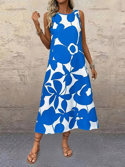 Bold Floral Greta  Sleeveless Summer Dress
