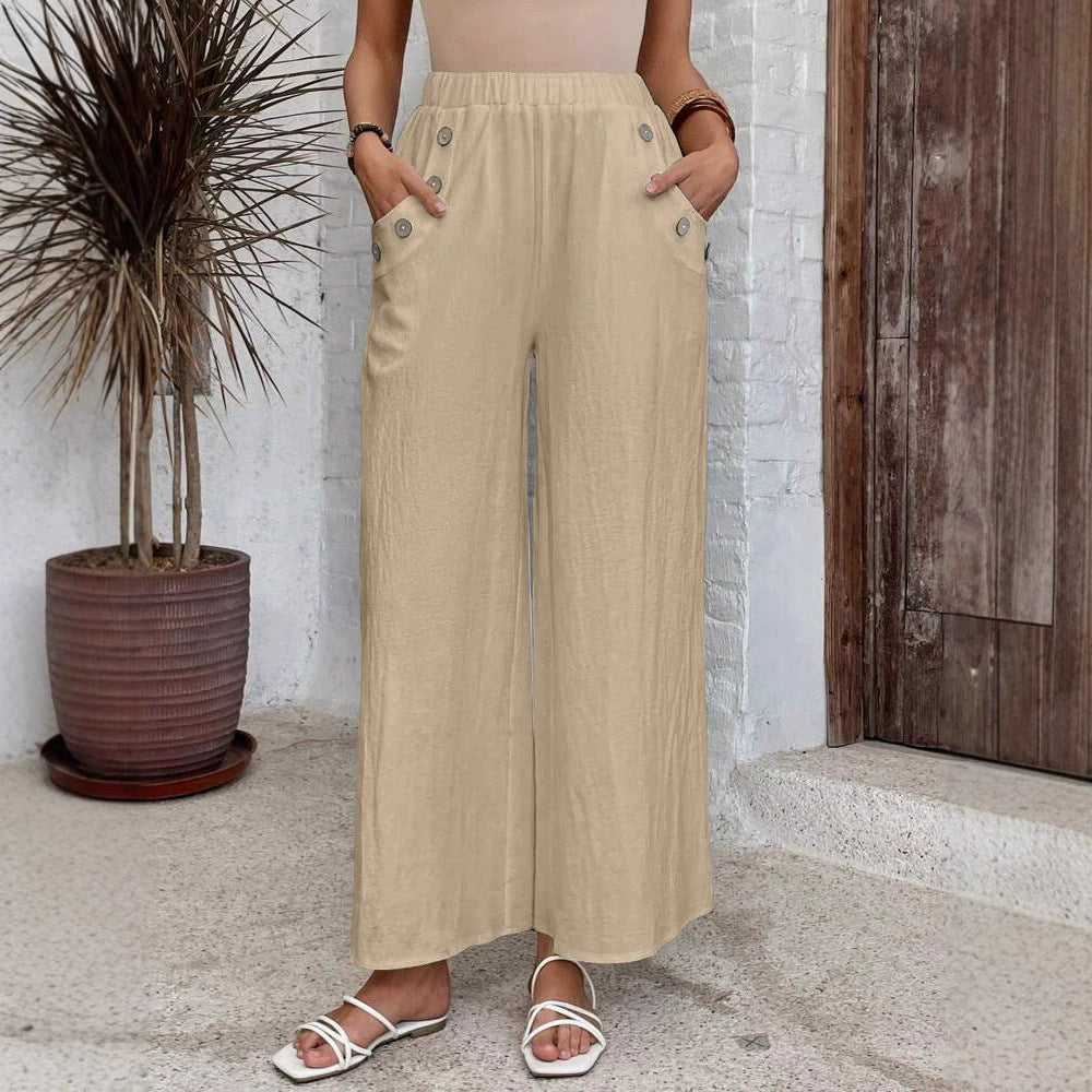 Relaxed High Waist Wide-Leg Pants by Greta 