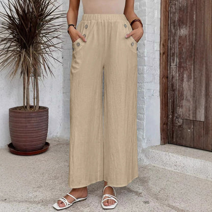 Relaxed High Waist Wide-Leg Pants by Greta 
