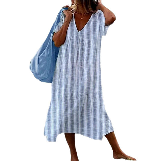 Elegant V-Neck Summer Dress by Greta 