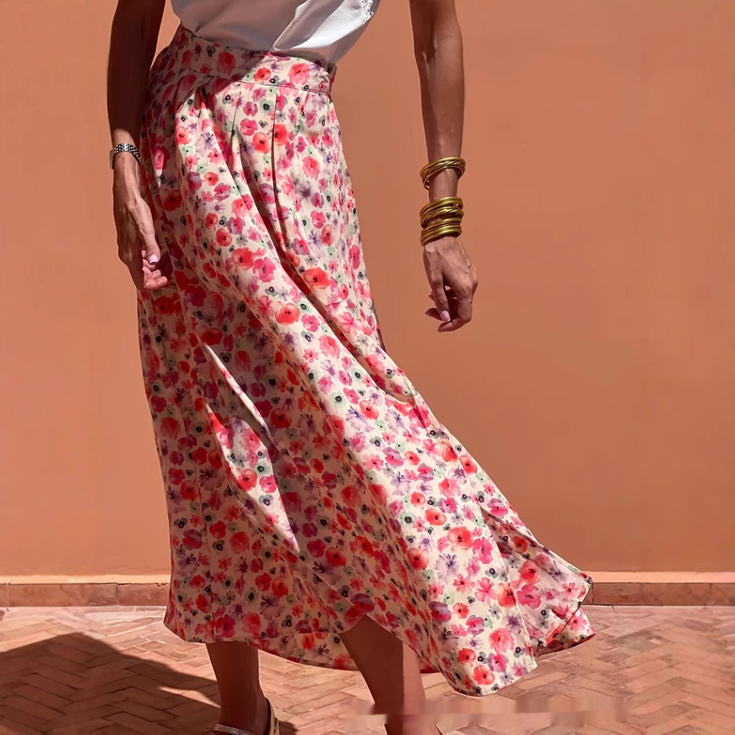 Elegant Floral Greta  Everyday Maxi Skirt