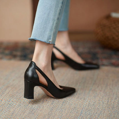 Elegant Block Heel Pumps by Greta 