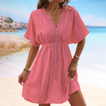 Chic Ice Silk Lace Beach Dress by Greta 