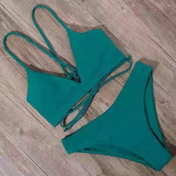 Strappy Solid Bikini by Greta 