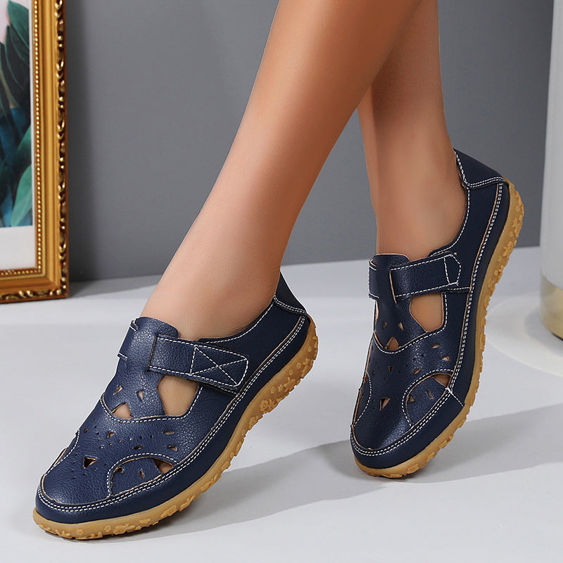 Hollowed Comfort Flat Sandals by Greta 
