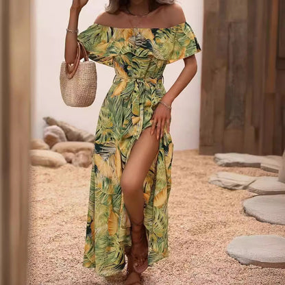 Elegant Greta  Ruffled Floral Maxi Dress