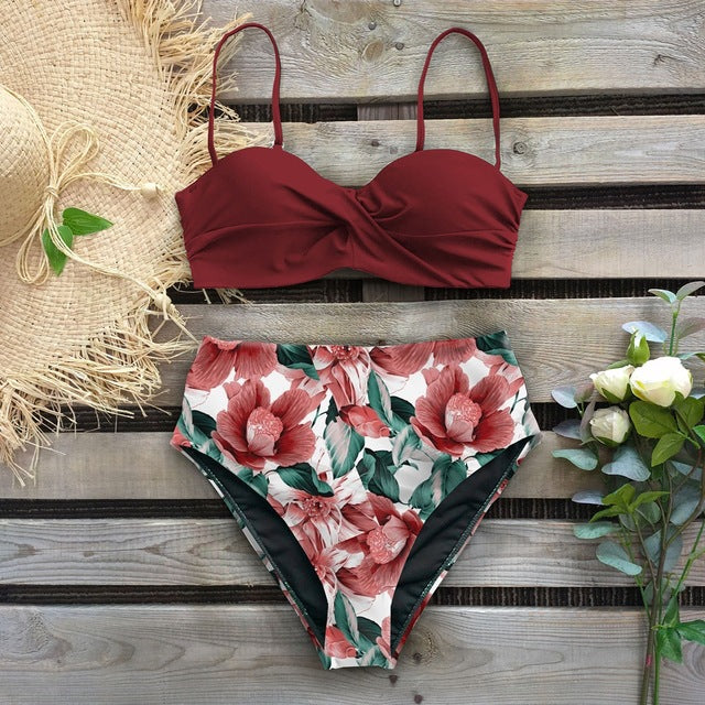 Floral High Waist Bikini by Greta 