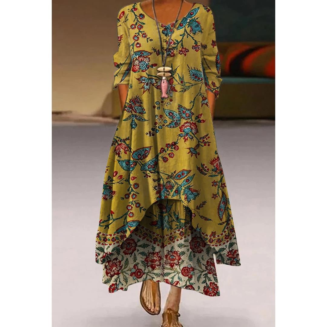 Artistic Floral Swing Dress by Greta 