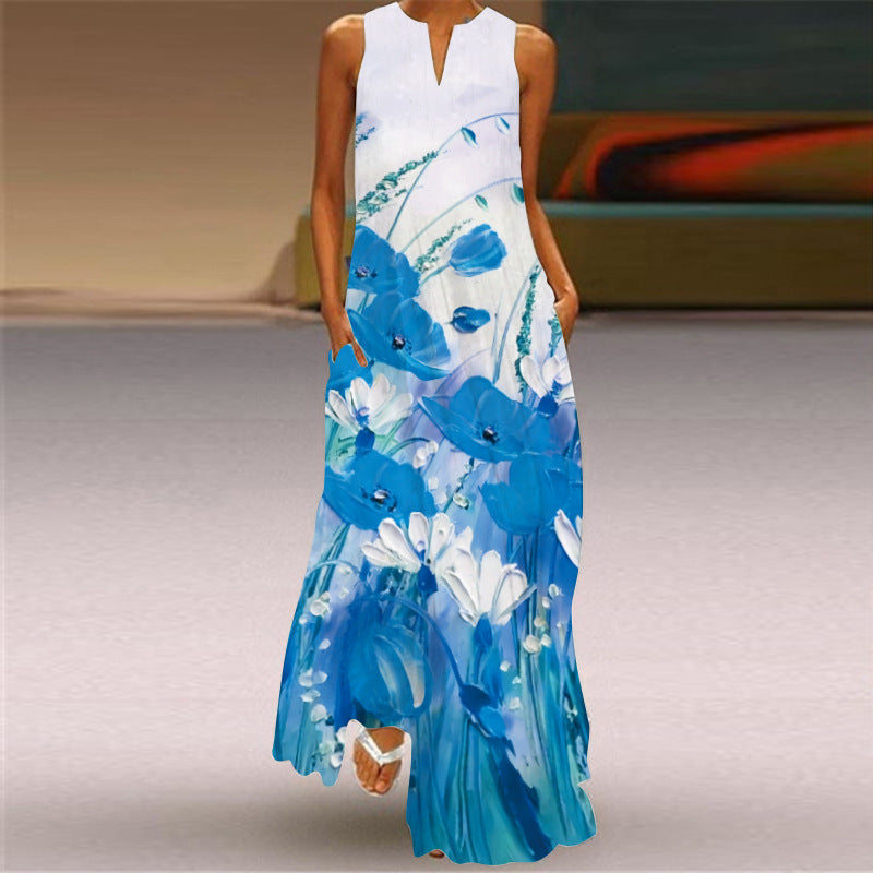 Vibrant Printed Maxi Dress Greta  Sleeveless