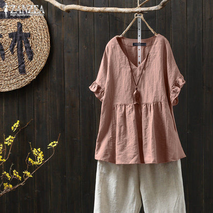 Ruffled Cotton Plus Top Greta  Pinterest-Inspired
