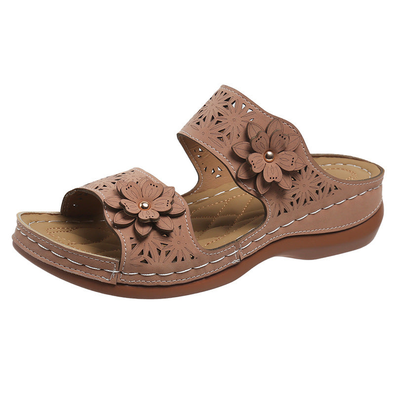 Pinterest-Inspired Greta  Floral Flat Sandals