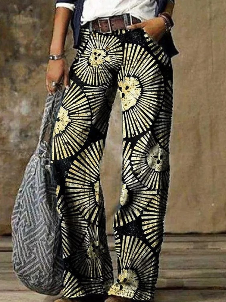 Boho Print Greta  Wide Leg Pants