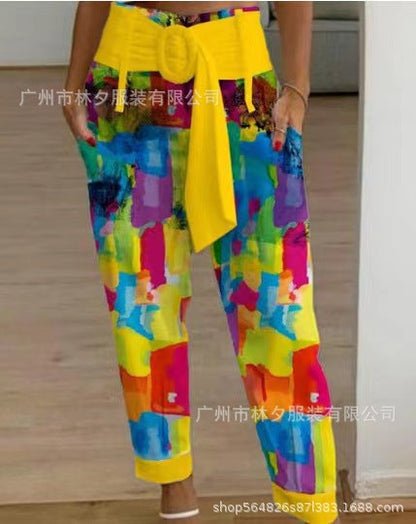 Floral Linen Cropped Pants Greta  Women’s