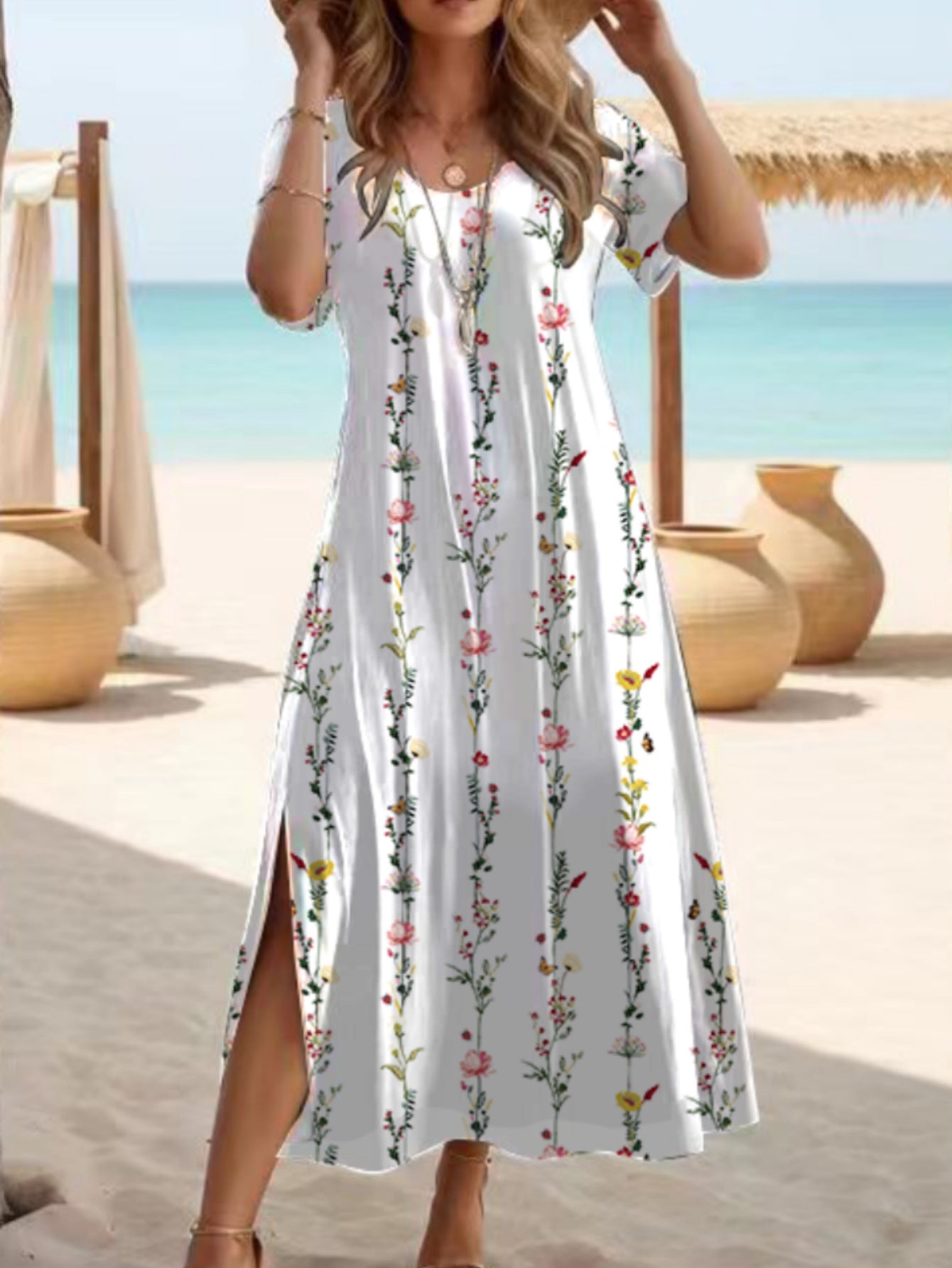 Elegant Slit Maxi Dress by Greta 