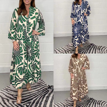 Printed Chiffon A-Line Dress by Greta 