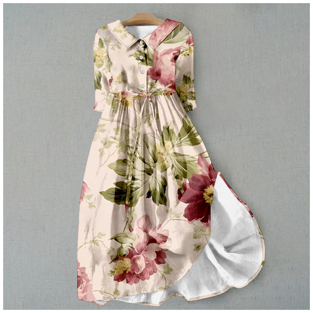 Elegant Floral Greta  Summer Dress