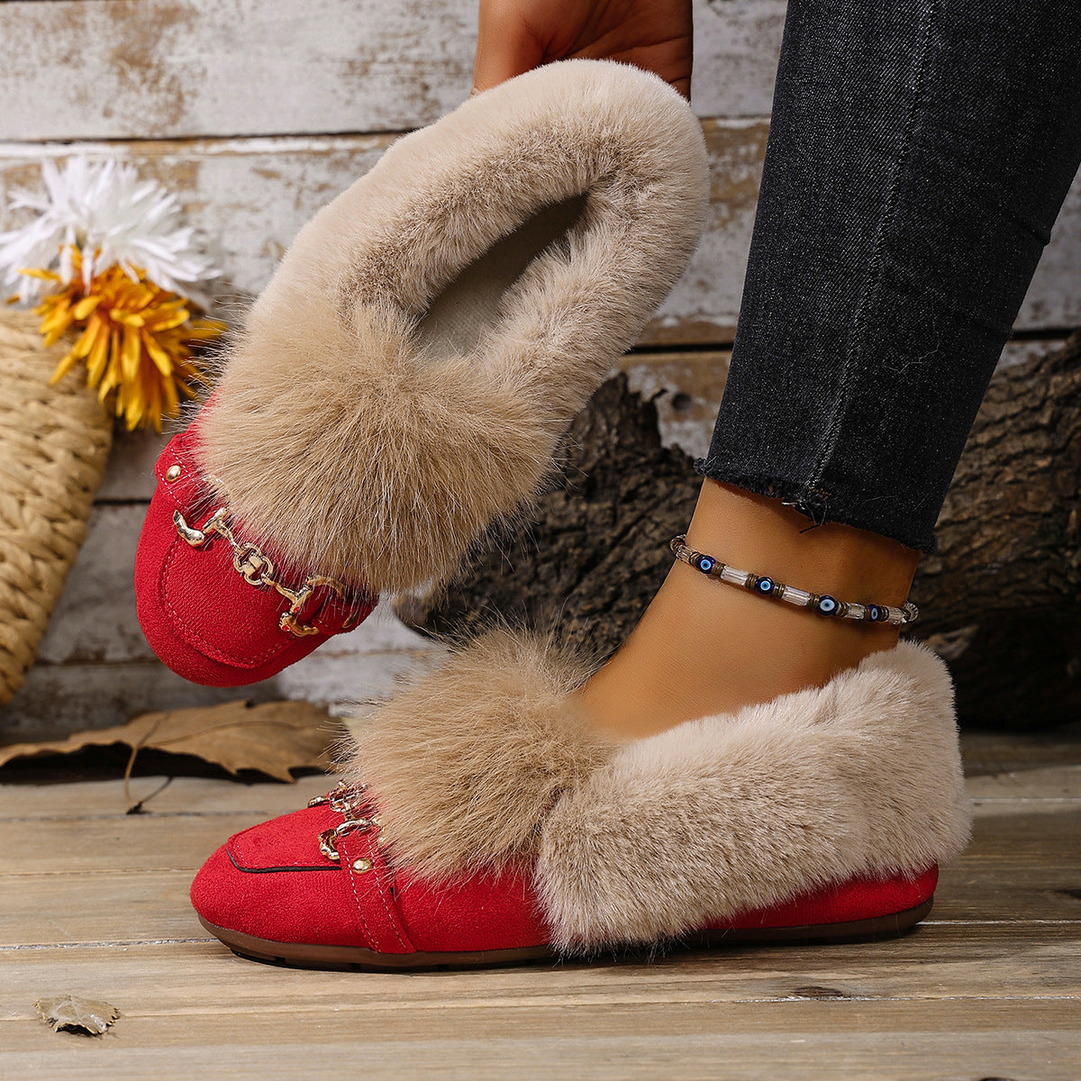 Velvet Plush Loafers by Greta 