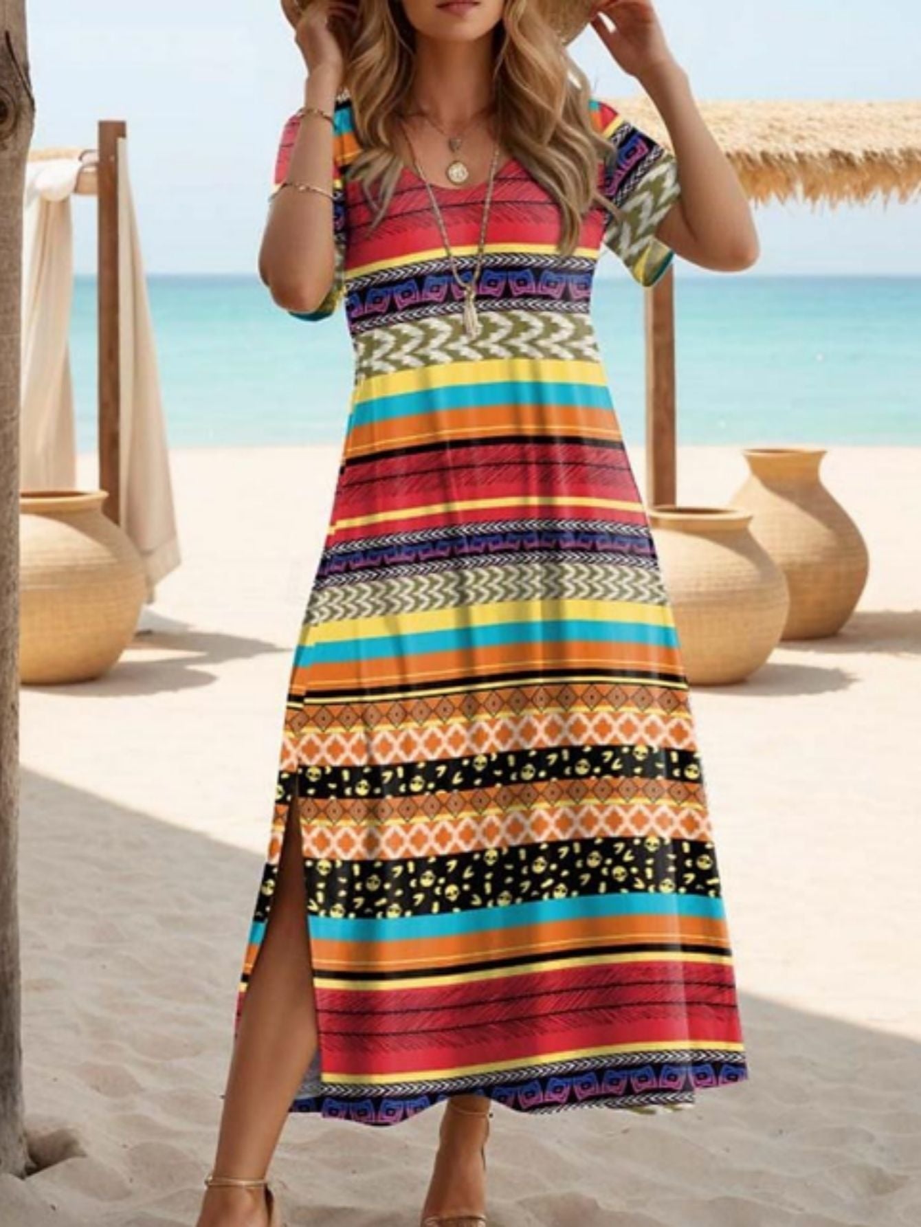 Elegant Slit Maxi Dress by Greta 