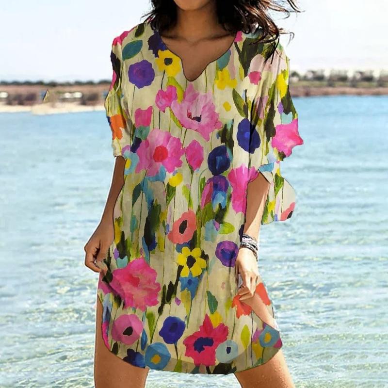 Fresh Floral Greta  Summer Vacation Dress