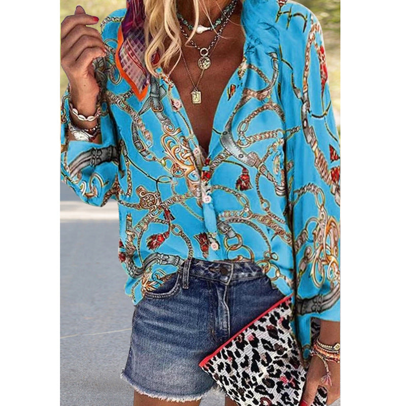 Vibrant Printed Greta  Street Style Shirt
