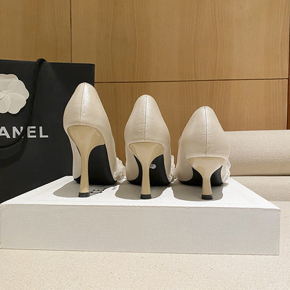 Elegant Lace Stiletto Heels by Greta 