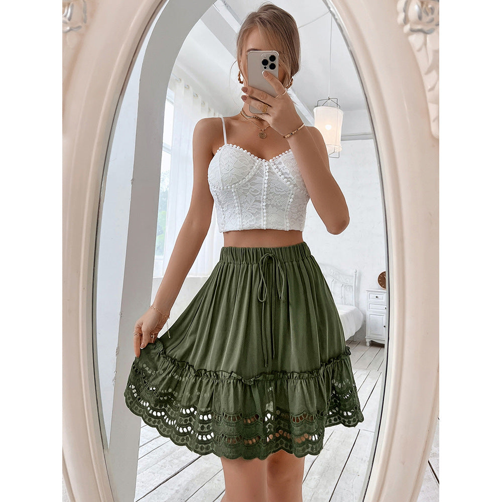 Chic Lace Patchwork Skirt by Greta 