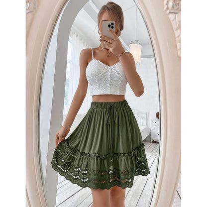 Chic Lace Patchwork Skirt by Greta 