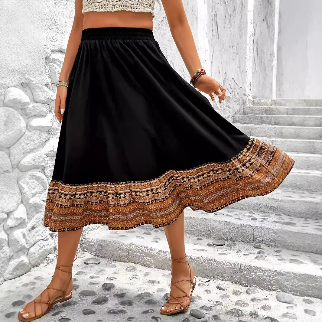 Boho A-Line Maxi Skirt by Greta 