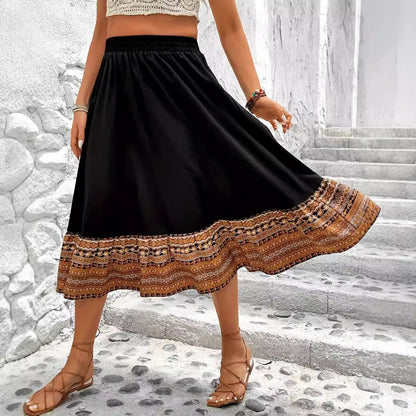 Boho A-Line Maxi Skirt by Greta 