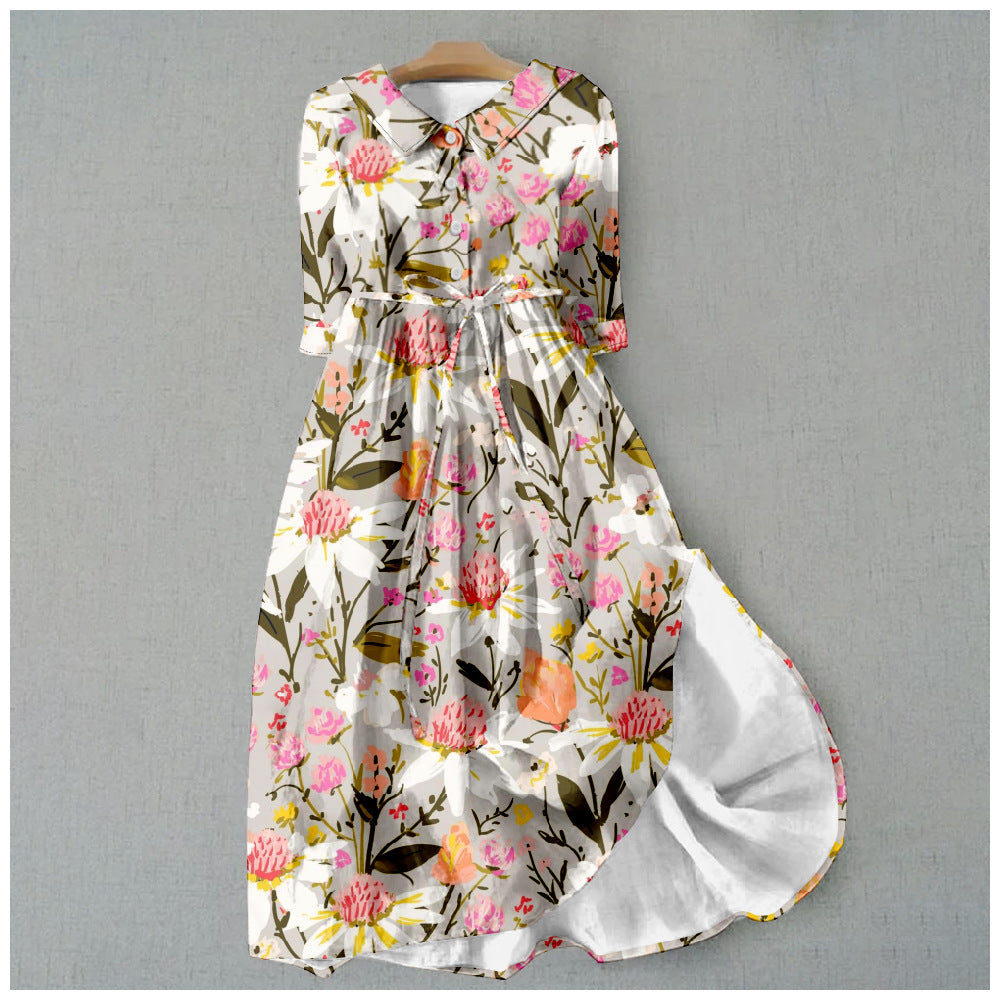 Elegant Floral Greta  Summer Dress
