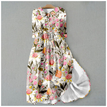 Elegant Floral Greta  Summer Dress