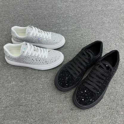 Rhinestone Suede Sneakers by Greta 