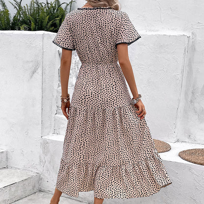 Leopard Print V-Neck Dress Greta 