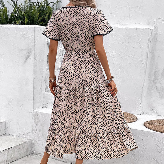 Leopard Print V-Neck Dress Greta 