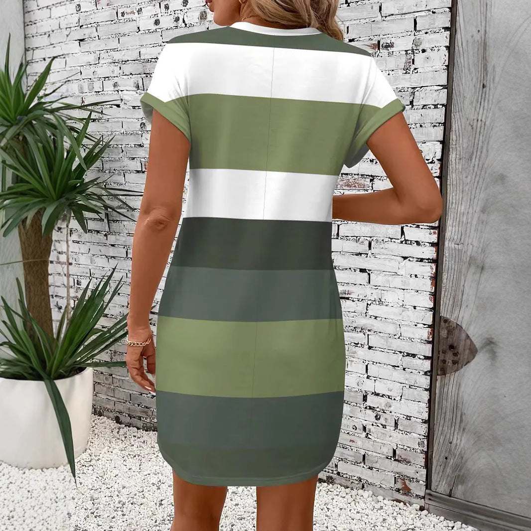 Striped Milk Silk Dress by Greta 