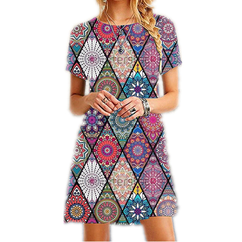 Vibrant Printed Ultra-Short Dress by Greta 