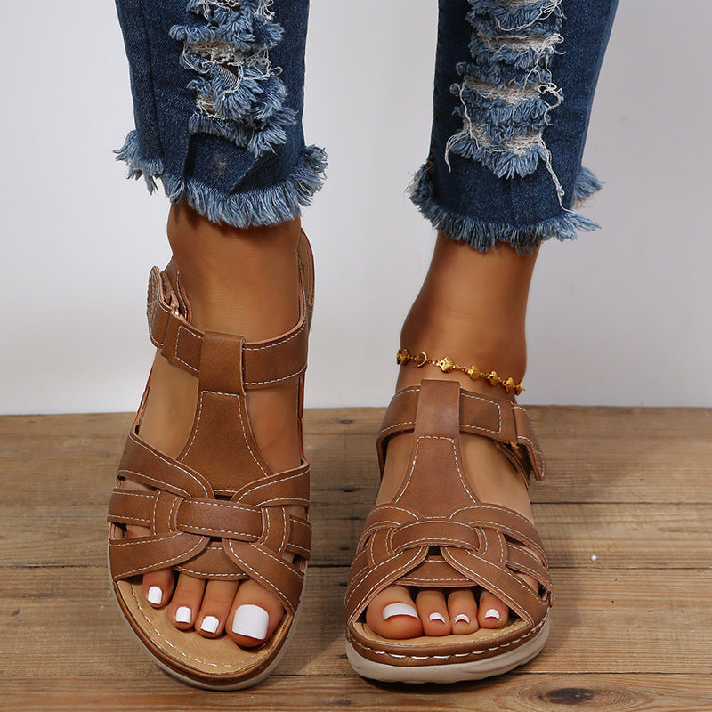 Vintage Comfort Wedge Sandals by Greta 