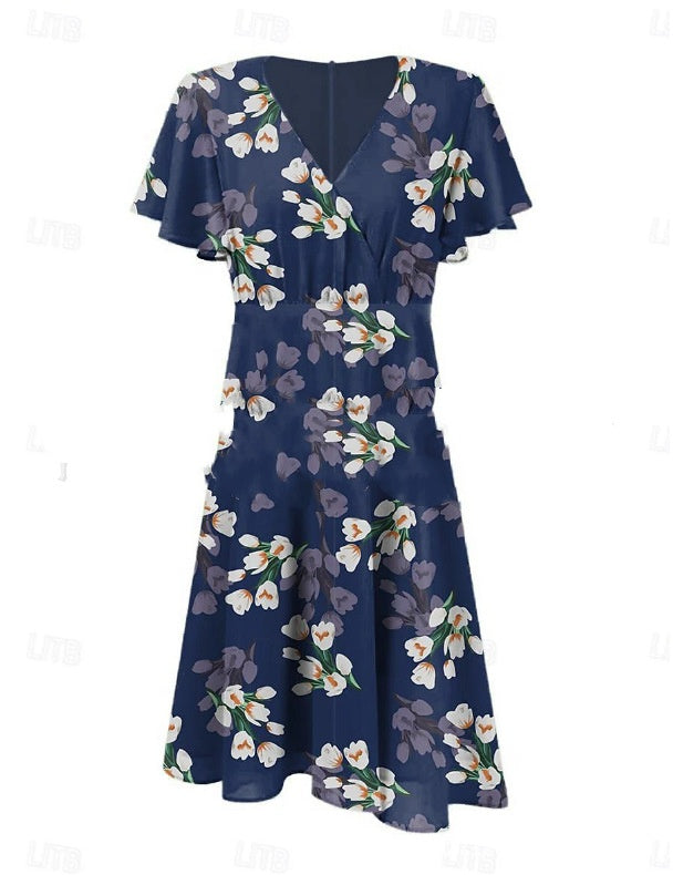 Fresh Floral Greta  Ruffled Midi Dress