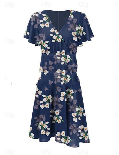Fresh Floral Greta  Ruffled Midi Dress