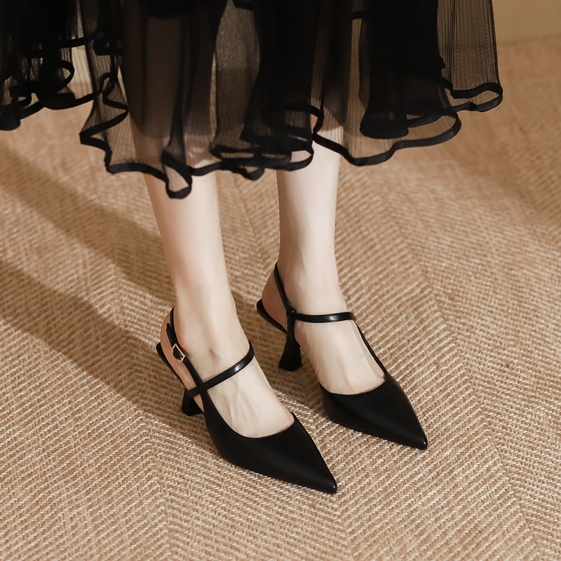 Elegant Greta  Pointed Toe High Heel Sandals