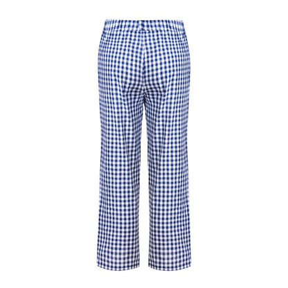 Versatile Checkered Cropped Pants by Greta 