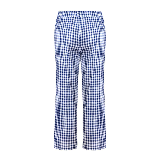 Versatile Checkered Cropped Pants by Greta 