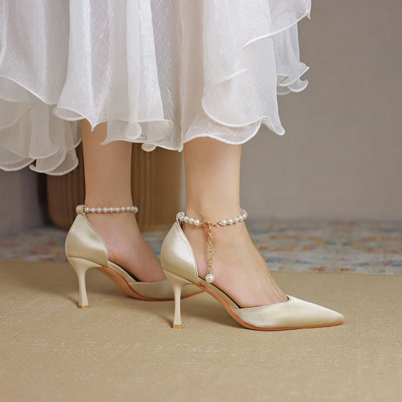Elegant Greta  Satin Tassel Stiletto Heels